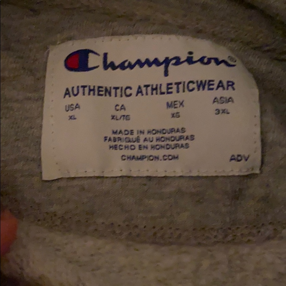 Champion Authentic Gray and Off White Hoodie - Picture 9 of 9